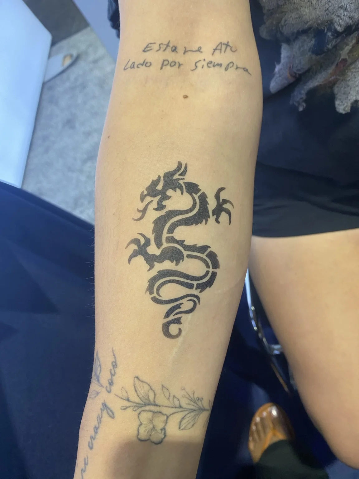 Dragon temporary airbrush tattoo at the Arista corporate event in Savannah, Georgia