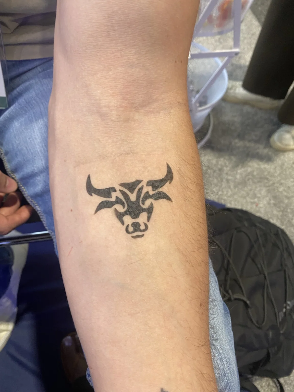 Tribal style temporary airbrush tattoo at the Arista corporate event in Savannah, Georgia